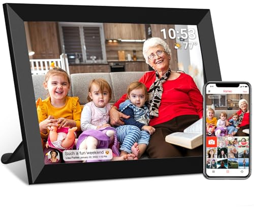 FRAMEO 10.1 inch 32GB Digital Picture Frame, IPS LCD Touch Screen, Auto-Rotate Easy Setup to Share Photos & Videos via Frameo from Anywhere, Gifts for Parents and Grandparents