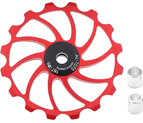 Drfeify MEIJUN 16T Fahrrad Schaltwerk Riemenscheibe, Alu, Rennräder Keramiklager Riemenscheibe Führungsrad Teile(rot) Other Outdoor Toys for Children Outdoor Toys