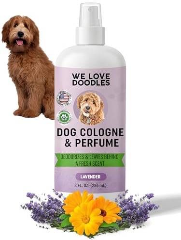 We Love Doodles Dog Cologne & Perfume, Deodorizing, Safe Ingredients, Manufactured in USA, Long Lasting After Bath, Deodorant for Smelly Dogs, Pawfume for Pets, Odor Eliminator Spray, Lavender, 8 OZ