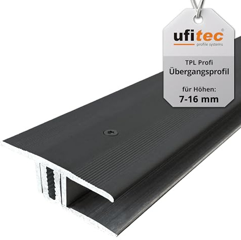 ufitec Profilsystem für Parkett- und Laminatböden - für Belagshöhen von 7-16 mm - viele Farben lieferbar (Übergangsprofil | 100 cm lang | 33 mm Breit, Bronze Dunkel)