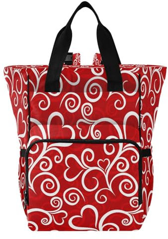 Caihoyu Windelrucksack Wasserdicht und Stilvoll Baby Mädchen Wickeltasche Rucksack zum Einkaufen Wandern Reisen Herzen, Mehrfarbig, 1 size, modern/enganliegend