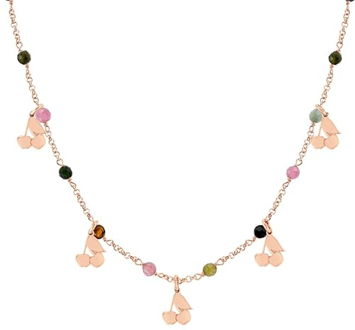 Nomination | Damhalsband - karbinlås – 925 silver och färgade kristaller med hängen - Tillverkad i Italien – 38/42 cm, Regoular, Silver och stål, Silver och stål