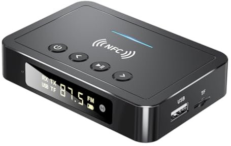 jojofuny Audiokonverter -Empfänger Adapter für Audiosystem Autoadapter reciever für Fernsehen Audiosender kabelloser Audio-Adapter Rechner Lautsprecher Hochfester Feuer-PC