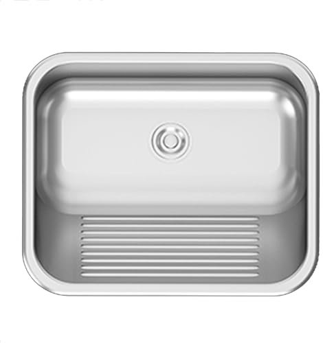 Lavandino per Lavanderia in Acciaio Inossidabile, Lavandino per Lavanderia, Lavandino con ASSE per Lavare e Rubinetto dell'Acqua, Lavandino per Interni ed Esterni, Lavandino per Garage