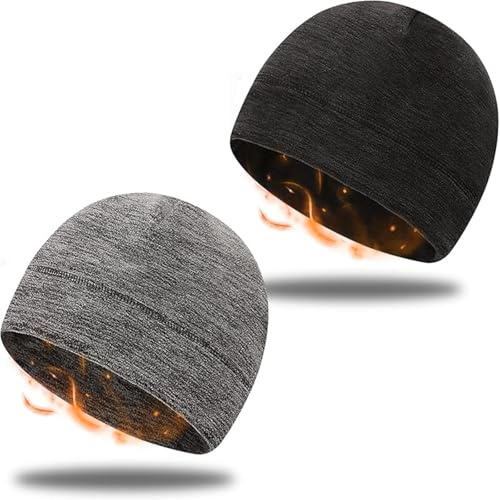 MOAZIFI 2 gorros para hombre, gorro de verano para hombre, gorro de ciclismo bajo casco, gorro para hombre, gorro fino para mujer, gorro interior para bicicleta, gorros de punto para hombre, 1, M