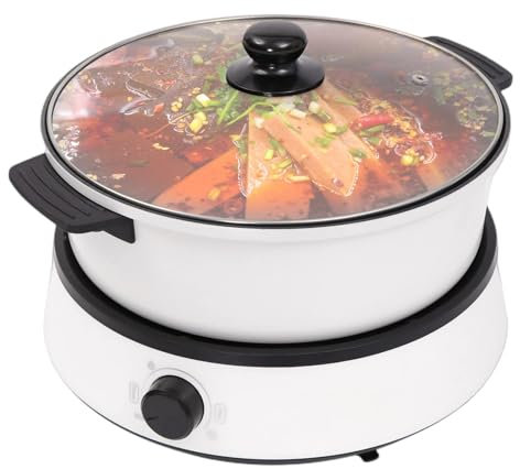 Charocean Multicooker Pot – Electric Frying Pan Non Stick with Lid, 4l Hotpot Pot Electric Skillet Electric Pans for Cooking, Electric Cooking Pan for 2-5 People (White)
