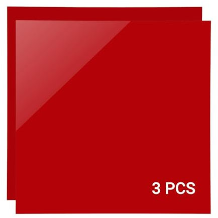 Farbige Acrylglas Platte, 3PCS 3mm Undurchsichtige Acrylplatte Acrylglas Platten, 30 x 30cm Bunt Dick Acrylglas Platte Acrylglasplatte Kunststoffplatten Zum Laserschneiden, Schilder DIY (Rot)