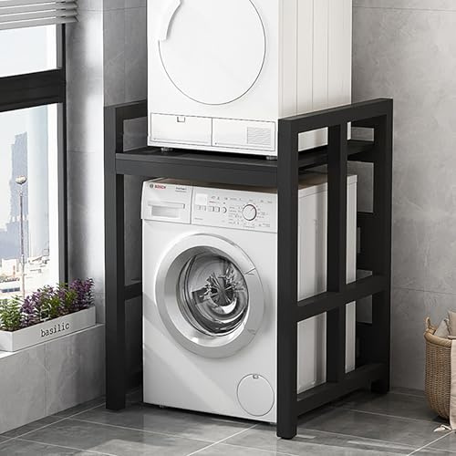 Mueble Para Lavadora Altura Ajustable, Estantería Lavadora, Estantería Superior Para Lavadora, Mueble Lavadora Secadora, Ajustable En Altura, Para Baño, Cocina Capacidad De Carga 350kg(Black+Black,105