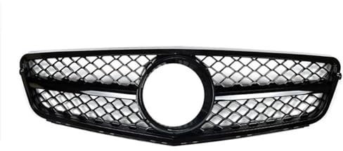 DZSLLOOI Kühlergrill Frontgrill Für Benz Für W204 C-Klasse 2008–2014 C180 C200 C250 C300 C43 AMG-Stil Schwarze Obere Stoßstangenhaube Netzgitter Auto Kühlergrill