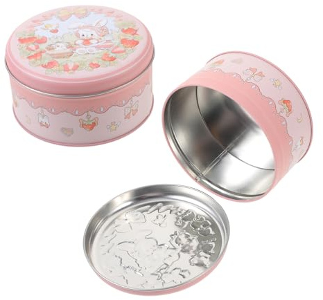 Alipis 1 Set Biscottiera in Banda Stagnata Confezione Cestino Portaoggetti Con Coperchio Spuntino Zucchero Distributori Vimini Barattoli Di Caramelle Con Coperchi Distributore 2 Pz