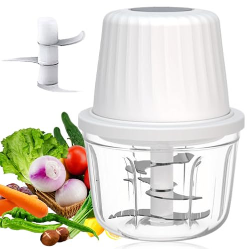 Cortador de cebolla eléctrico, 400 ml, picadora de cebolla, eléctrica, universal, recargable, USB, multipicadora, picadora de verduras, para carne, cebollas, ajos, verduras, nueces