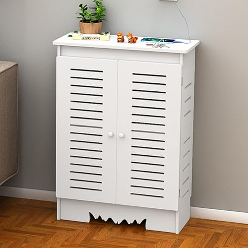Router Storage Cabinet, Floor Standing WiFi Storage Box, PVC WiFi Box Hider Organizer with Shelves, Router Modem Cover Cable Modems and Networking Equipment(90 * 70 * 30cm/35.4 * 27.5 * 11.8in)