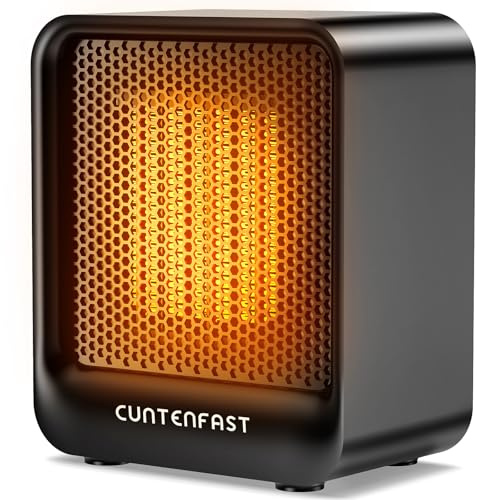 Electric Space Heater, Lightweight PTC Ceramic Fast Heating Desk Heater for Office, Bathroom Portable Mini Personal Heater with Overheating Tip-Over Protection for Office Desk, Camping, Indoor Use