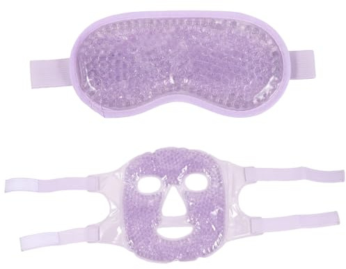 LIFKOME Masque Gel Visage Rafraîchissant et Poches Froides Chaudes Masque Oculaire Massant pour Sommeil Confortable et Lavable Adapté Voyage et Usage Quotidien Couleur Couleur Aléatoire