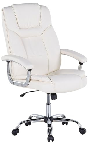 Bürostuhl in Beige aus Kunstleder und Metall Schreibtischstuhl Advance
