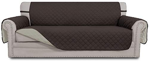 Easy-Going Reversible Couch Cover, 3 Cushion Sofa, Large, Chocolate/Beige