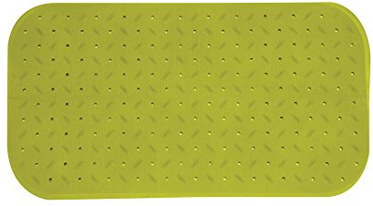 MSV Premium Duschmatte Badematte Badewannenmatte Badewanneneinlage antibakteriell rutschfest mit Saugnäpfen-Grün-duftet nach Rosen-ca. 36 x 76 cm-waschbar bei 60° Grad, Gummi, Green, Large