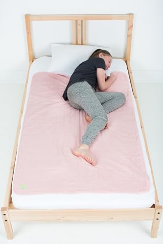 PeapodMats Bedwetting & Incontinence Waterproof Bed Mat - Reusable Underpad. Secure Placement & Breathable. Washable. Enviro Friendly 3x5 (Peach/Pink) Mattress Protector & Pee Pad for Kids & Adults