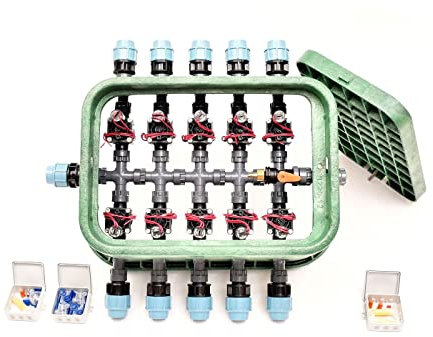 10er-Ventilbox Hunter PGV mit Durchflussregulierung und Druckluftanschluss, 32 mm (1) Plug&RainExpert