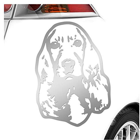 Kiwistar - Autoaufkleber - Cocker spaniel Hund - Silber - 14x10cm - Aufkleber Auto, Laptop, Fahrrad, LKW, Motorrad mehrfarbig JDM Decal Racing