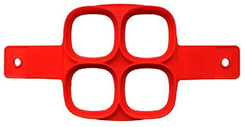 Lovelegis Silicone Mould x Pancake Fried Eggs Cakes 4 Holes Cutters Square Shape Gift Idea Christmas Birthday Party