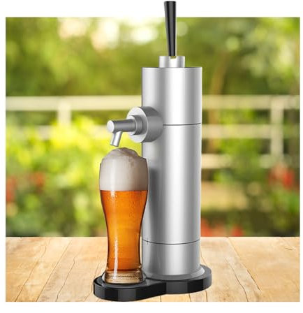 RGWYGCG Dispensador de Cerveza: Convierte Cualquier Lata o Botella en un Barril Estilo Nitro, para Bares de Cerveza, reuniones Familiares, etc.,Silver