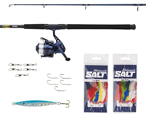 Mitchell Neuron Boat Combo Set, Rute und Rolle Set, Allgemeines Bootsangeln, Makrele, Dorsch, Pollack und Hering, inklusive Terminal Tackle und Ersatzhaken, fertig zum Angeln