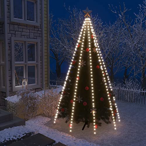 Tidyard Weihnachtsbaum Lichternet, Weihnachtsbaumbeleuchtung, Weihnachtskegelbaum Lichterbaum Innen Außen Weihnachtsdeko Beleuchtung Lichterkette mit 400 LEDs Kaltweiß 400 cm