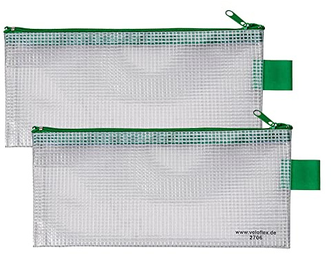 VELOFLEX - Reißverschlusstasche DIN A6 PVC 2 Stück Transparent