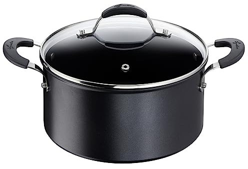 Lagostina Tempra, Casseruola Fonda 20 cm con Coperchio, Rivestimento in Titanium Antiaderente Antigraffio e Fondo in Acciaio Inox, Manici Rivettati, per Tutte le Fonti di Calore Inclusa Induzione