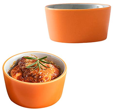 Tazón de Sopa, Tazón de arroz, Tazón de Desayuno, Juego de ramequines, 120 ml, Ramekins de Creme Brulee, Plato de soufflé Platos a Prueba de Horno, Ramekins de soufflé, Ramekins for freidora de Aire,