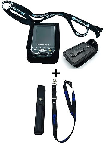 SEWAS Diabetic Care - Tasche Blutzuckermessgerät Freestyle Libre 3 & Tasche für Insuli Pen´s zum Umhängen mit Halsbändern, Diabetikertasche, Umhängetasche Set Schwarz