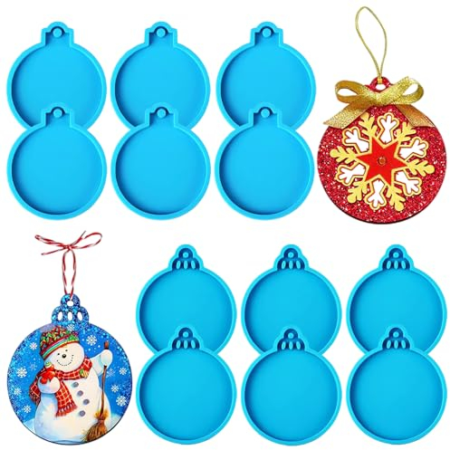Bafiwu Epoxidharz Formen Weihnachten, Epoxidharz Silikonformen Silikonformen Weihnachten, 12 Stück DIY Epoxidharz Silikonformen Gießform Weihnachten Gießformen Silikon Weihnachten für Deko Geschenke