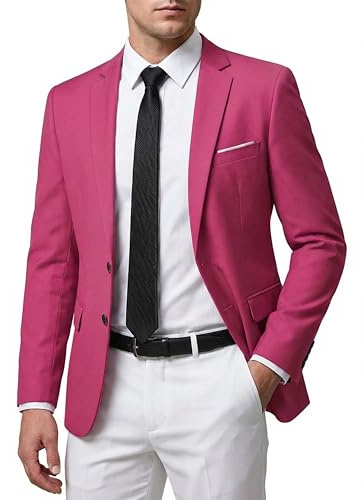 Hihawk Blazer ajustado para hombre, chaqueta lisa casual de dos botones, abrigo deportivo ligero para uso diario.
