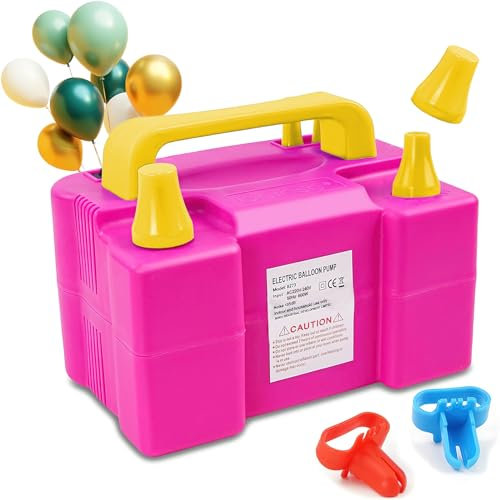 Electric Balloon Pump, Portable Balloon Blower Pump Inflation, High Power Dual Nozzle Electric Balloon Inflator for Party Wedding Festivals Anniversary Decoration