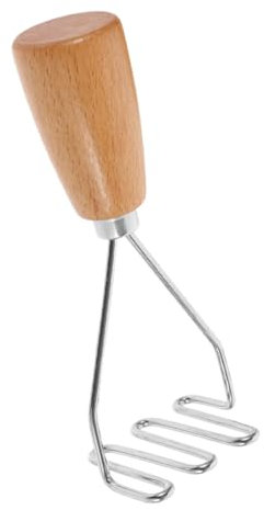 Cabilock Kartoffelstampfer Mit Holzgriff Wiederverwendbarer Gemüse Fruchtstampfer Für Pürieren Küchenwerkzeug Für Kartoffeln Und Babynahrung Spülmaschinenfest Und Ergonomisch