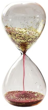 MagiDeal Sablier en Verre de Sable à Paillettes, Horloge de Sable à Paillettes, 7,87 Pouces x 3,15 Pouces, nouveauté, Verres d'heure pour Le Bureau, Cadeau, Rouge