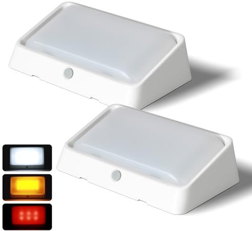 acegoo 12V LED Lampen Wohnmobil Aussen Markise Veranda Licht Mit Schalter, 3 Beleuchtungsmodi (1800K, 6500K, Rot), 410LM IP65 Nano Wasserdicht für LKW Wohnwagen Camper Reisemobil (2 Packungen)