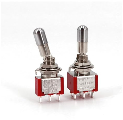 SH T80-T Series Round Top Anti-mishandling Locking Lever 6.35mm Panel Toggle Switch ICXLPMC(T8013-LKB)