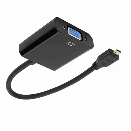 Shenruifa Micro-HDMI-zu-VGA-Videokonverter-Adapter 1080P für 4B mit Stromversorgungsfunktion (Micro HDMI zu VGA)
