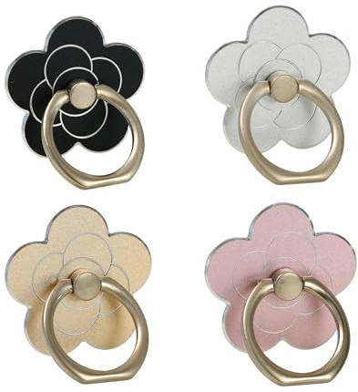 4PCS Cellphone Flower Finger Ring Grips Stand - Phone Ring Holder Grip, Phone Ring Holder, Phone Grips For Back Of Phone, Ring Holder For Phone Case, Ring Phone Holder Grip Ring