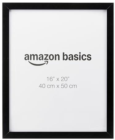 Amazon Basics Cadre Photo/Poster Rectangulaire en Bois, 40cm x 50cm, Noir