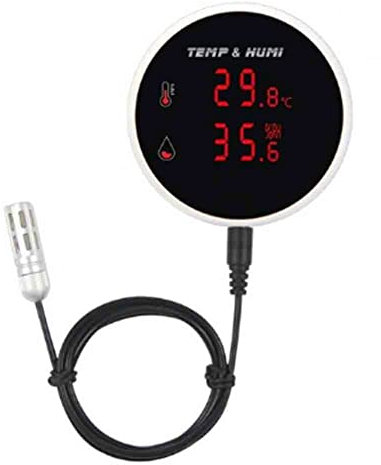 Quystetes Sensor de Temperatura y Humedad WiFi Tuya Sonda Externa Pantalla LCD Digital TermóMetro Interior HigróMetro Enchufe de la UE