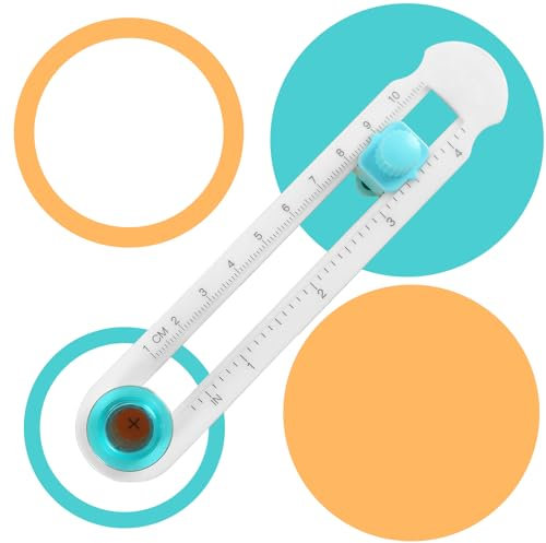 Qaestuan Kreis Papierschneider, 2-20cm Verstellbarer Rotationspapierschneider, Scrapbooking-Papierwerkzeug mit klarer Skala, Geeignet für Heimwerkerarbeiten, Büros, Kindergärten, Schulen