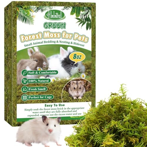 Halatool 12QT Small Animals Bedding & Nesting Material, Forest Moss for Odor Control Rabbits Squirrels Hamsters Guinea Pigs, Soft & Safe for Small Animals Cages Terrariums Reptiles Plants