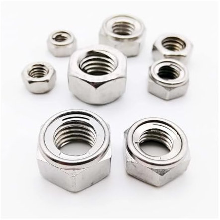 Generisch 1/5 Stück M3-M16 304 A2-70 Edelstahl mit vorherrschendem Drehmoment Typ Metalleinsatz Sechskant Sechskant selbstsichernde Mutter Sicherungsmutter DIN980 GB6184(5pcs M6)