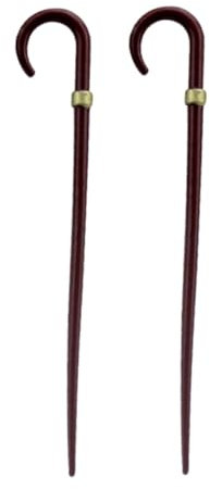 Toyvian 2stücke Minimale Vintage Handstock Puppenhaus Zubehör Retro Gehhilfe Dekoration Für Rollenspiele Cosplay Und Sammlerstücke Langlebige Miniaturaccessoires