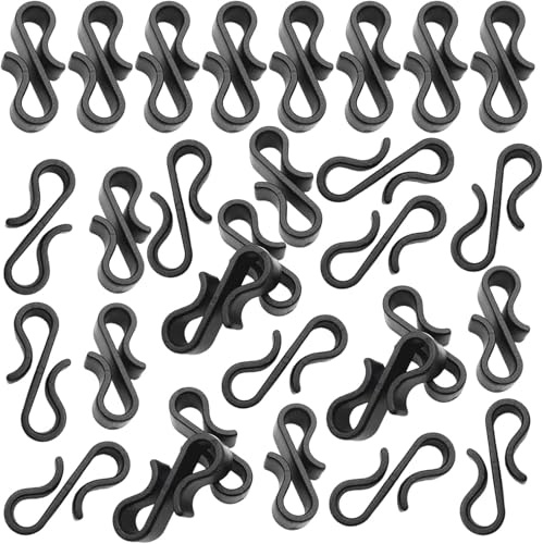 Yonfas 120 PCS Black Gutter Hooks – Reusable Plastic Hooks for Outdoor String Lights, Holiday Decorations, Christmas Lights, Secure and Easy to Install