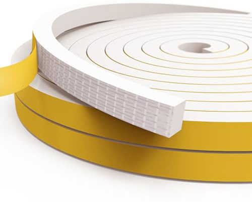 Dichtungsband Türdichtung Selbstklebend, Fensterdichtung Siegel Streifen 12mm(B) x 10mm(D) Lärm Schalldämmung Wasserdicht Gummidichtung Abdichtungsband für Türen Fenster Gesamtlänge 4M Lang Weiß