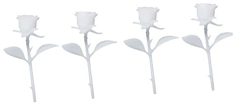 KAILIKETIY 4pcs Crystal Glue Rose Model Diy Craft Miniature Ornament for Home Decor Mini Decoration